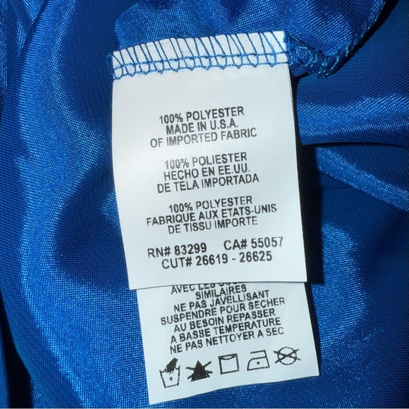 Vintage Bebe Satin Cowl Neck Slip Midi Dress Royal Blue Size S NWT - Picture 11 of 12